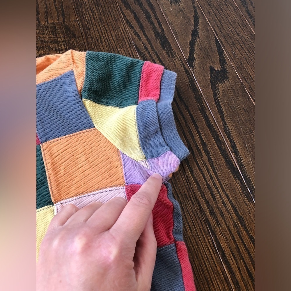 Ralph Lauren Women’ XS Vintage Multi-Color Patchwork Slim Fit Polo Shirt - GUC! - Picture 12 of 12